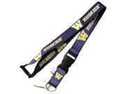 Washington Huskies Lanyard Keychain Badge Holder NCAA Purple