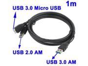 USB 3.0 AM to USB 3.0 Micro USB USB 2.0 AM Cable Length 1m