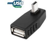 Mini USB Male to USB 2.0 AF Adapter with 90 Degree Angle and OTG Function Support