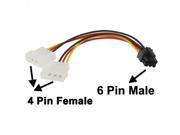 6 Pin Male to 2 x 4 Pin Female Power Cable Length 17.5cm