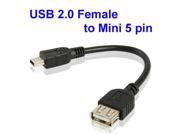 USB 2.0 Female to Mini 5 Pin USB Male Adapter Length 15cm