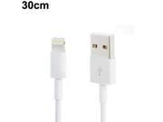8 Pin USB Sync Data Charging Cable for iPhone 5 iPod touch 5 Length 30cm Black White