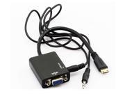 Mini HDMI to VGA with Audio Mini HDMI to VGA Converter Adapter with Audio Supports 1080p Full HD