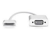 White 30 Pin Dock Connector to VGA Cable Adapter for Apple iPad 2 3 iPhone 4S male to Female