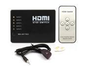 Mini 5 Port 1080P Video HDMI Switch Switcher HDMI Splitter with IR Remote splitter For Laptop PC ps game TV