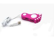 Small foot 4 port HUB USB hub lovely personality colorful night light computer multi function HUB with shinning light