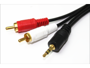3.5mm AV Gold Plated Male Plug to 2 RCA Male Stereo Audio AV Cable 5FT 1.5meters