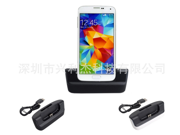 2in1 Battery Charging Cradle Dual Dock Station with Micro USB Data Sync for Samsung Galaxy S5 SV SM G900 i9600 black