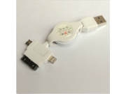 3in1 Cell Phone Charger Retractable USB Charging and Data Cable for iPhone 4 iPhone 5 and Micro USB