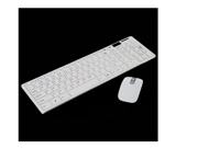 USB Wireless Keyboard Optical Mouse Combo 2.4G Slim for PC Laptop Color White