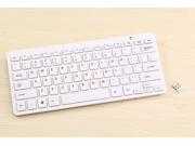 Ultra Compact Slim Profile Wireless Bluetooth Keyboard for iOS Android Windows and Mac with Rechargeable 6 Month Battery White