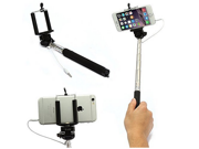 Hand Held Wire Self timer Lever Adjustable Extendable Monopod Selfie Stick with Phone Holder for Iphone Samsung and Other System Over Ios 6.0 and Android 4.2.2