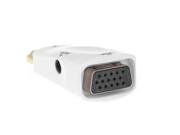 1080P HDMI Male to VGA Female Adapter Video Converter with Audio Output with 3FT 3.5mm Stereo cable in white Supports Audio