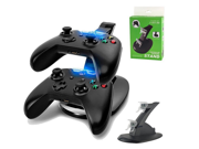 LED USB Dual Charger Controller Stand Charging Charge Dock Stand for Microsoft X BOX ONE Controller Black