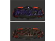 Gaming Wire keyboard Ergonomic Cool Design Three Color Adjustable Luminous with Purple Red Blue Gaming PC Multimedia Keyboard and Seven Color Backlit Mouse Comb