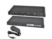 iKKEGOL 1x 4 4 Port V1.4 HDMI Splitter Switcher Amplifier Selector HD 1080P 3D STB HDCP for for HDTV STB DVD PS3