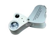 iKKEGOL 30x 60x Dual Lens Jewelers Eye Loupe Illuminated LED Metal Body Glass Magnifier