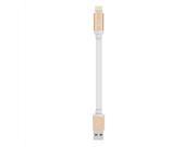 Apple MFI Certified TPE Lightning USB Cable 6.4in 16cm Shot Length Aluminum Tips Date Charger for iPhone 5 5S 5C 6 Plus iPad Power Bank Golden