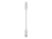 Apple MFI Certified TPE Lightning USB Cable 6.4in 16cm Shot Length Aluminum Tips Date Charger for iPhone 5 5S 5C 6 Plus iPad Power Bank Silver