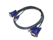 5 ft 15 Pin USB 2.0 KVM Switch Cable for Keyboard Mouse VGA Monitor Male to Male