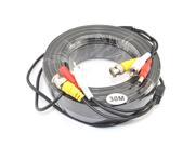 iKGOL 98ft 30M Video Audio 12V Power DVR Security CCTV Camera RCA BNC Cable Cord Lead