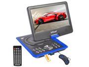 iKKEGOL 50034C 9 LCD Portable DVD Player Remote Car Charger DIVX USB SD Game Movie Game MP4 Blue