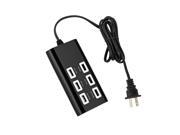 1.5M 35W 6 USB Port 5V HUB Home wall Charger Power Adapter for All phone Tablet Black