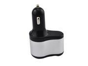 iKKEGOL 3 IN 1 Way Car Cigaretter Lighter Socket Splitter 2 USB Power Charger Adapter Outlet Black Silver