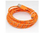 iKKEGOL 10ft 3M Fabric Braided Woven Micro USB Date Sync Charger Cable Cord for Samsung S3 S4 HTC Android HTC LG Nokia Motorola Orange