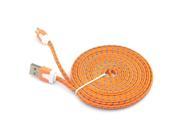 iKKEGOL 3M 10ft Flat Braided Fabric Micro USB Date Sync Charger Cable for Android HTC Samsung S3 S4 Orange