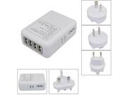 iKKEGOL 4 Port USB Output Home Wall Travel Charger 5V 2.1 Amp AC Power Adapter with International AU UK EU US 4 Plugs