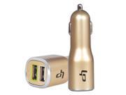 LP® Apple Certified 5V 4.8A 24W 2 Port Rapid Dual USB Car Charger for iPhone Samsung Golden