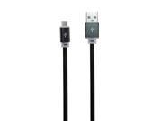 iKKEGOL 3.3FT 1M Micor USB Flat Date Sync Charger Aluminum Tips Cable for Samsung S4 S3 S2 Note Android HTC GPS Power Bank etc Black