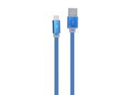 iKKEGOL 3.3FT 1M Micor USB Flat Date Sync Charger Aluminum Tips Cable for Samsung S4 S3 S2 Note Android HTC GPS Power Bank etc Blue