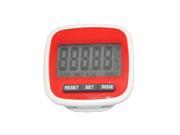 iKKEGOL LCD Run Step Pedometer Walking Mile Kilometer Calorie Distance Counter Fitness Sports Exercises Red