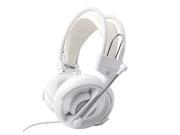 E 3LUE EHH007 Universal PC Stereo Wired Over Ear Gaming Headphones 3.5mm Headset Earphone with Microphone for Computer White
