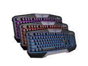 E BLUE EKM708BK COBRA Key No. 104 3 Colors LED Adjustable Backlit Gaming USB Wired Keyboard with All In One Card Reader
