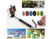 TOP HOT Sell Bluetooth Shutter Extendable Handheld Selfie Stick Monopod for Android phone Iphone Samsung HTC LG Red