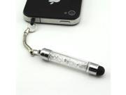Hot Stylish Mini Crystal Bling Capacitive Touch Screen Stylus Pen For iPhone iPad Sumsung White