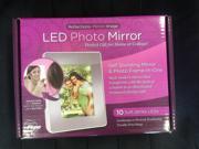 New Reflections LED Photo Mirror Self Standing Mirror Photo Frame 10 LEDs