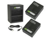 Wasabi Power Battery 2 Pack and New Charger for GoPro HD HERO3 HERO3