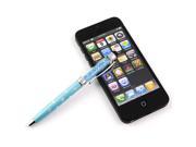 2 in 1 Crystal Writing Stylus Touch Screen Pen For IPhone IPad Samsung Tablet Light Blue