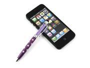 2 in 1 Crystal Writing Stylus Touch Screen Pen For IPhone IPad Samsung Tablet Light Purple