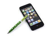 2 in 1 Crystal Writing Stylus Touch Screen Pen For IPhone IPad Samsung Tablet Green