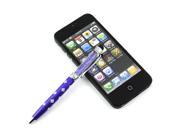 2 in 1 Crystal Writing Stylus Touch Screen Pen For IPhone IPad Samsung Tablet Purple