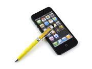 2 in 1 Crystal Writing Stylus Touch Screen Pen For IPhone IPad Samsung Tablet Yellow