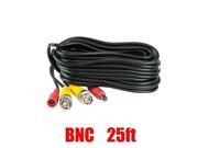 New 25Ft CCTV Security Camera Siamese Video Power Cable Free BNC RCA Connector