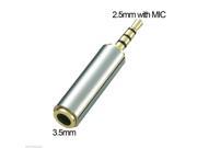 Audio Aux 2.5mm to 3.5mm Male to Female with MIC Stereo Headphone Jack Adapter