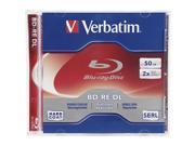 New Verbatim 97536 Blu ray Rewritable Media BD RE DL 2x 50 GB 1 Pack Jewel C