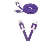 Purple 10FT 3M Flat Noodle Cable Data Sync Charger For iPhone SE 6 6s Plus 5S iPod 5